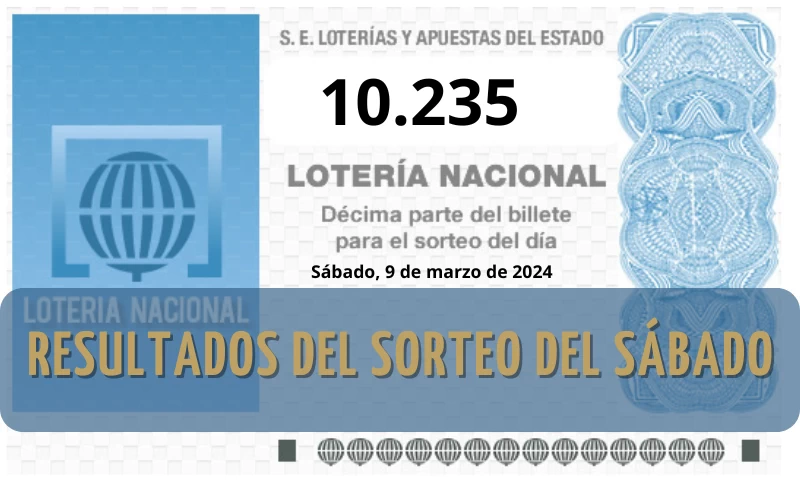 Décimo ganador Lotería Nacional sábado 9 de marzo de 2024 -