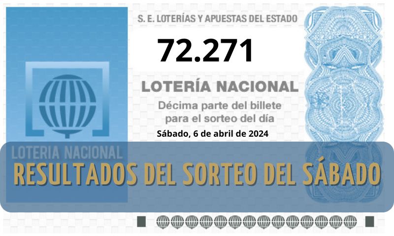 Décimo ganador Lotería Nacional sábado 6 de abril de 2024