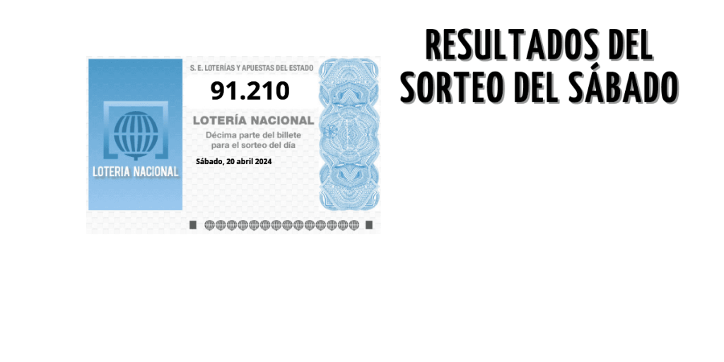 Décimo ganador Lotería Nacional sábado 20 de abril de 2024